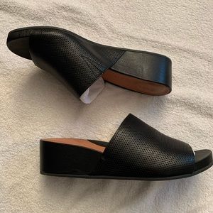 Gentle Souls Black Wedge Shoes